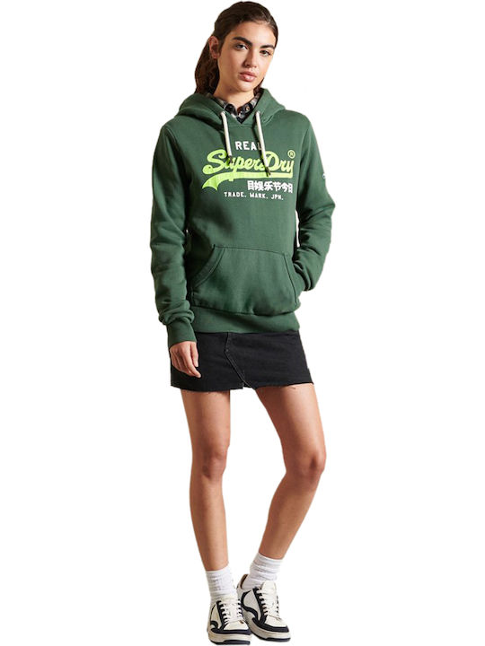 Damen Sweatshirt Kapuzen Enamel Green