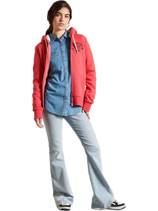 Pride In Craft Women's Sweatshirt Jacket Hooded Red