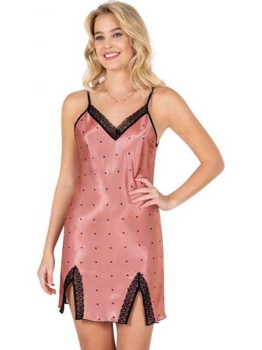 Moongirl Summer Satin Women's Nightdress Pink