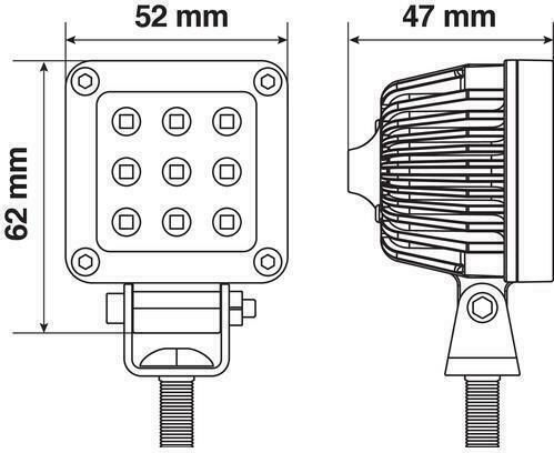 Lampa WL-18 Squareς Waterproof Headlights Car LED Universal 9 - 32V 10W 5.2cm with White Lighting 1pcs