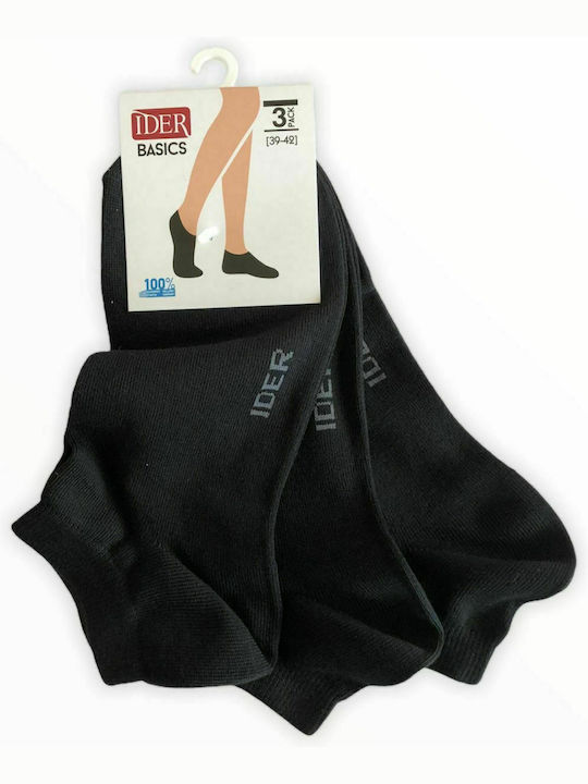 IDER Boys 3 Pack Ankle Socks Black