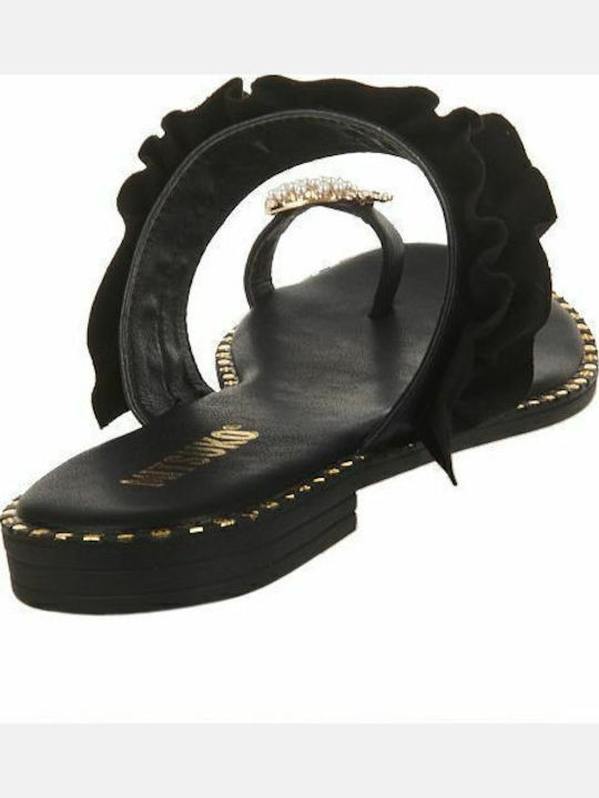 Flache Sandalen für Damen in Schwarz Farbe