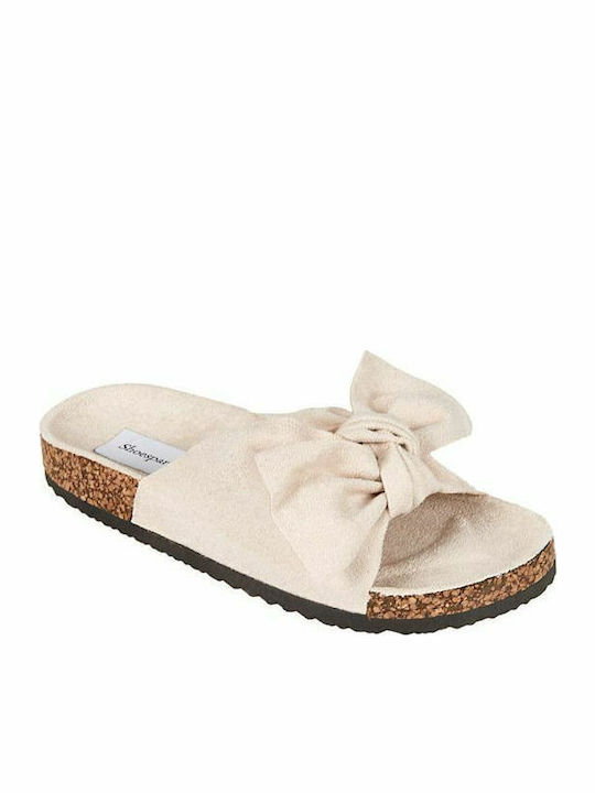 Women's Flat Sandals in Beige Color