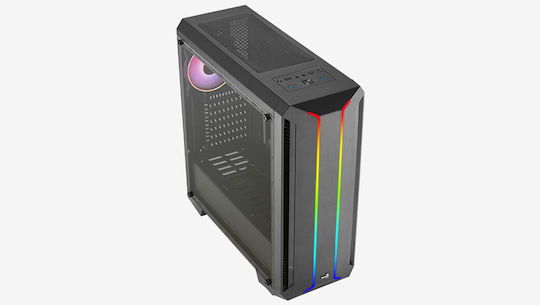 Aerocool Skyline Gaming Middle Tower Carcasă PC cu Deschidere Laterală și Sistem Iluminare RGB Neagră