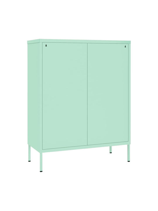 Office Storage Metal Drawer Bay Leaf Mint L80xW35xH101.5cm