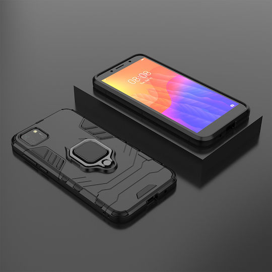 Hurtel Ring Armor Задна корица Пластмаса Черен (Huawei Y5p)