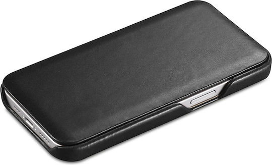 iCarer Curved Edge Vintage Book Δερμάτινο Μαύρο (iPhone 13 mini)
