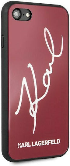 Karl Lagerfeld Signature Back Cover Plastic Red (iPhone SE 2022/2020)