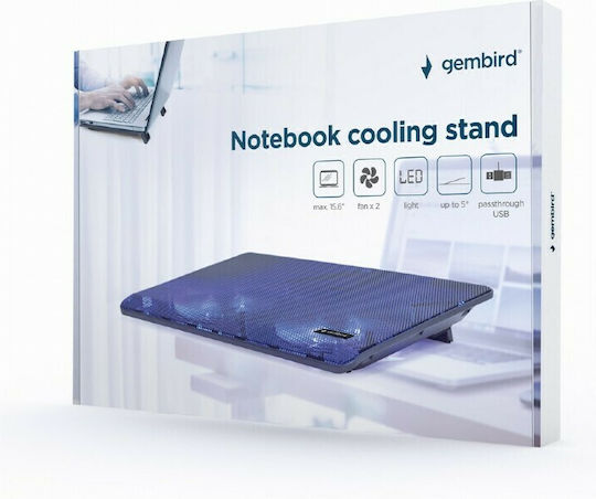 Gembird Cooling Pad για Laptop έως 15.6" με 2 Ανεμιστήρες και Φωτισμό (NBS-2F15-05)