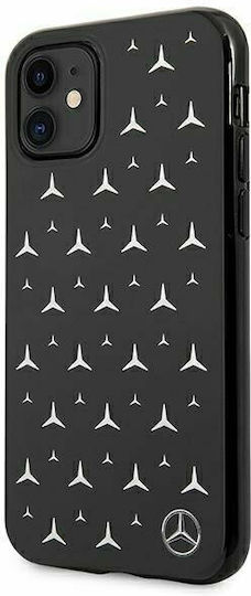 Mercedes-Benz Silver Stars Pattern Back Cover Πλαστικό Μαύρο (iPhone 11)
