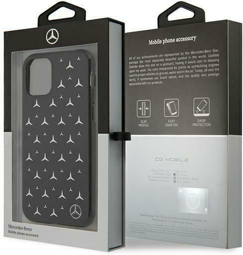 Mercedes-Benz Silver Stars Pattern Back Cover Πλαστικό Μαύρο (iPhone 11)