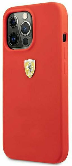 Ferrari Umschlag Rückseite Silikon Rot (iPhone 13 Pro Max)