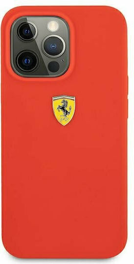 Ferrari Umschlag Rückseite Silikon Rot (iPhone 13 Pro Max)