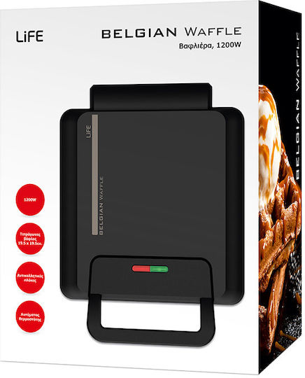 Life Белгийски Гофретник За Правоъгълни Гофрети 2 Места 1200W