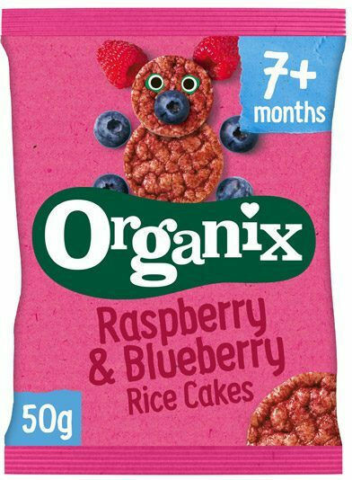 Organix Rice Cakes Fingerfoods Rice Cakes with Flavor Raspberry-Blueberry Sugar Free 50gr for 7+ months