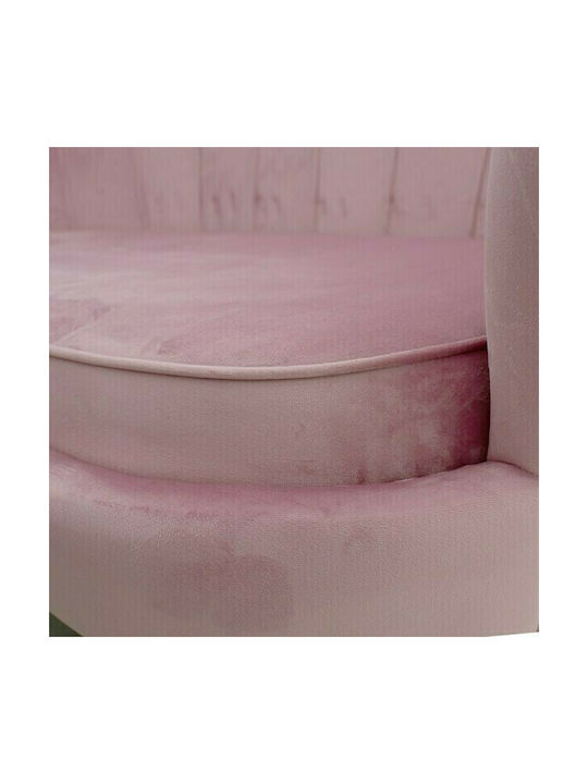 Daimon Two-Seater Couch Velvet Pink 134x70cm