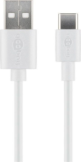 Goobay USB 2.0 Cable USB-C male - USB-A 15W Λευκό 2m 59130