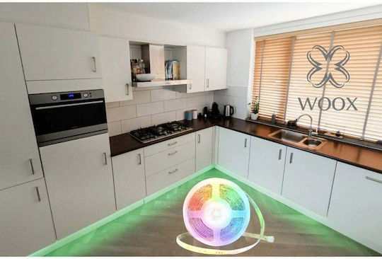 Woox Inteligent Bandă LED Wi-Fi 12V RGBW Lumină 5m Tip SMD2835 cu Sursă de alimentare