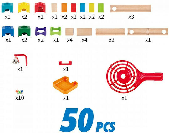 Hape Wooden Construction Toy Crazy Rollers Stack Track for Children 1++ Years