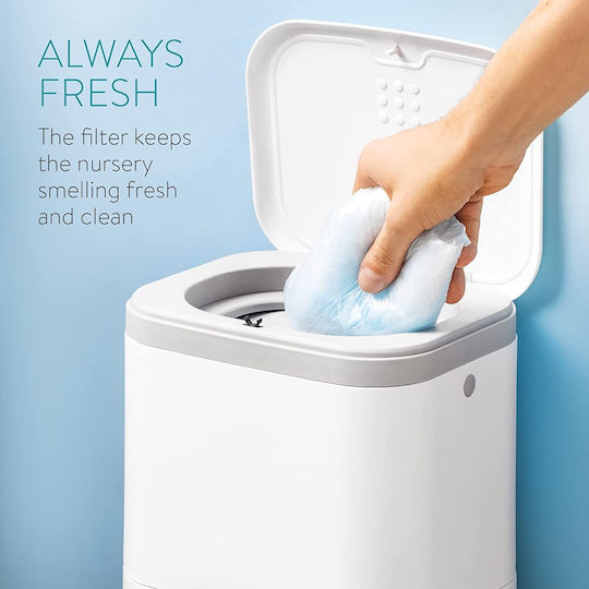 Navaris Diaper Disposal Bin White/Grey 1pcs