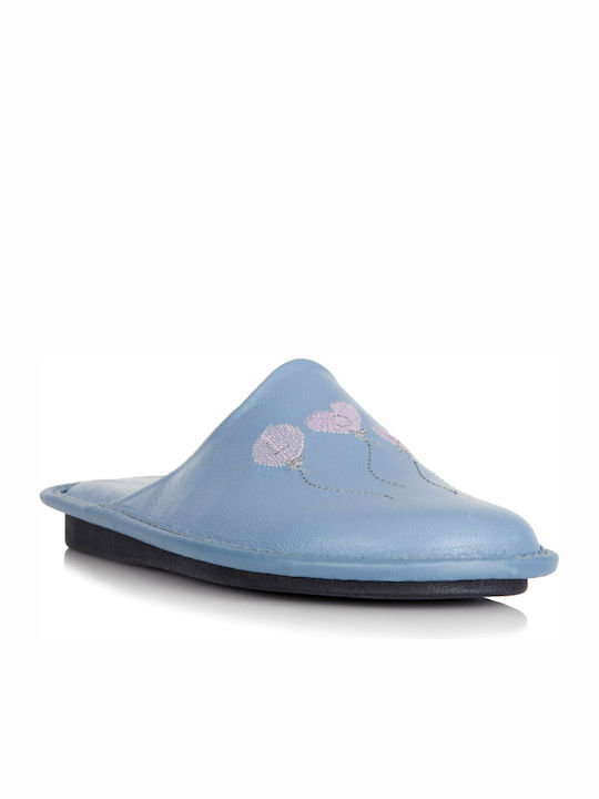 Castor Anatomic Anatomic Leather Women's Slippers In Light Blue Colour