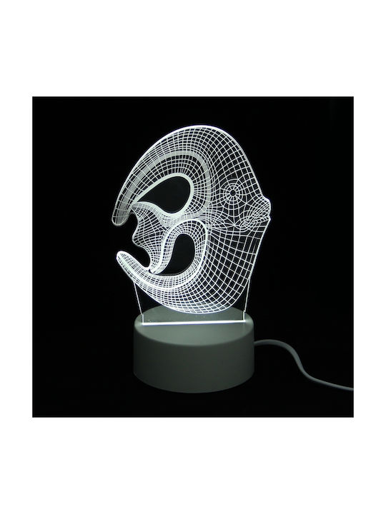 Crescent Fish Decorative Lamp 3D Illusion LED White