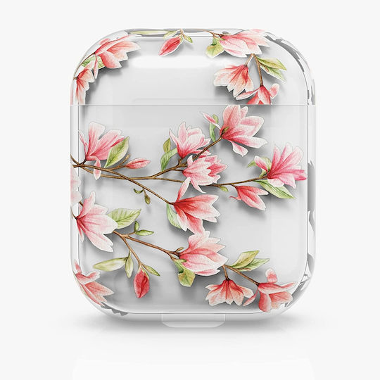 KWmobile Magnolias Silicone Case Pink / Transparent for Apple AirPods