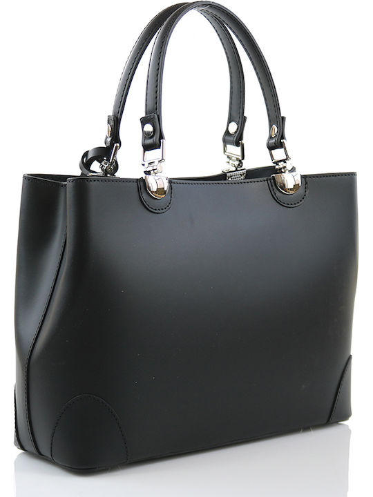 Guy Laroche Leather Women's Bag Tote Hand Black / Silver