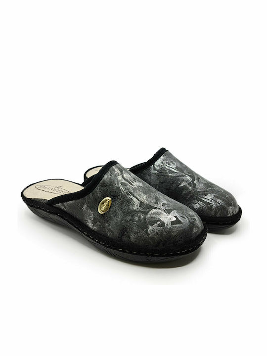 Emanuele 1934 Anatomic Women's Slippers In Black Colour