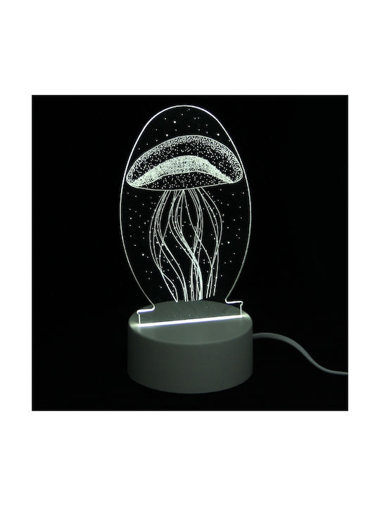 Jellyfish Lustră Decorativă Iluzie 3D LED Alb