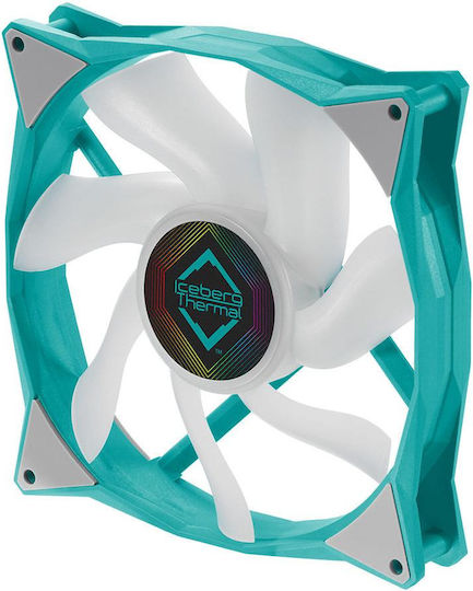 Iceberg Thermal IceGALE Case Fan 140mm (1600rpm / 96cfm) with ARGB Lighting and Connection 3-Pin / 4-Pin PWM Teal