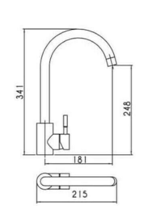 Tema Tall Kitchen Faucet Counter Black Matte