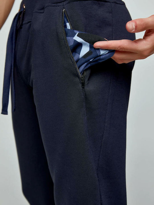 Sweatpants with Elastic Navy Blue