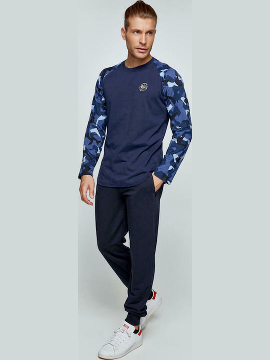 Sweatpants with Elastic Navy Blue