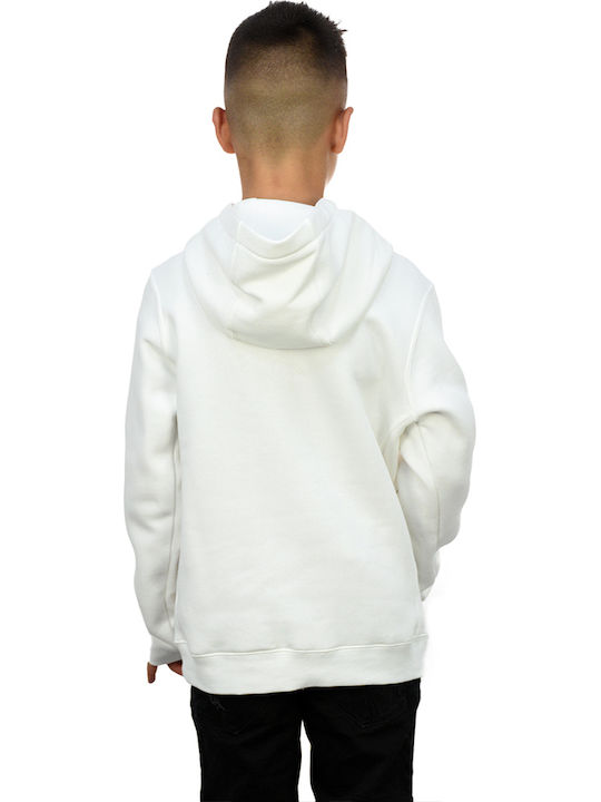 Fleece Kids Sweatshirt with Hood and Pockets White Park 20