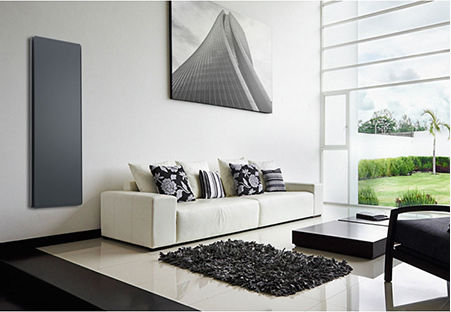Radialight Icon 10 Konvektorheizung Wand 1000W mit elektronischem Thermostat 45x110cm Gray