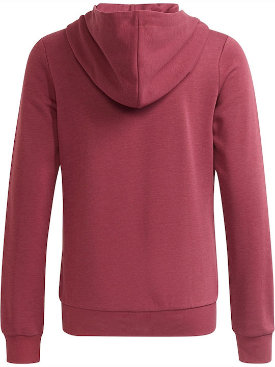 Athletic Kids Sweatshirt Cardigan Cotton with Hood Burgundy Essentials
