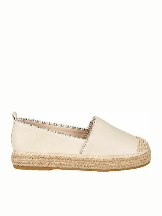 Elenross GS06175W Women's Espadrilles with Studs Beige