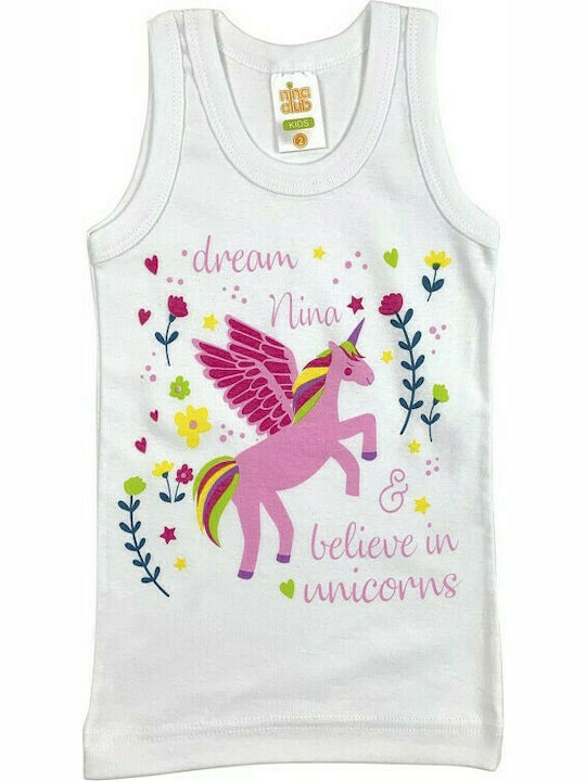 Nina Club Believe In Unicorns Kids' Undershirt Tank Top White