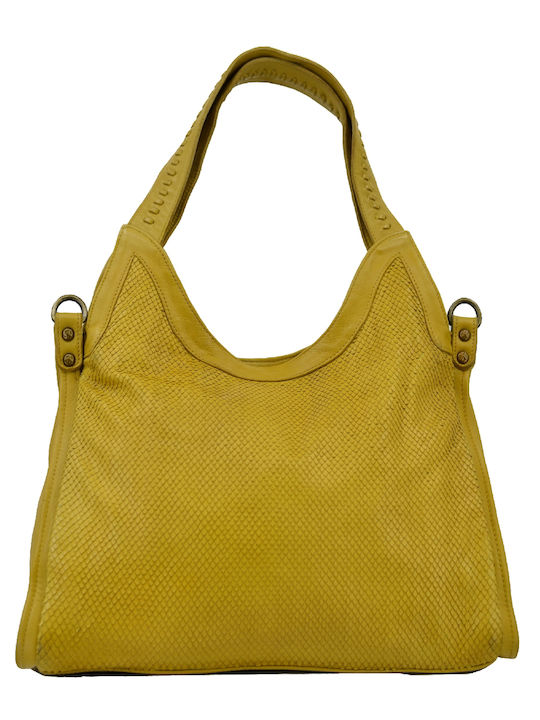 Leather 100 WOMEN'S LEATHER BAG CODE: 04-BAG-ILBS-6225 (D.YELLOW)