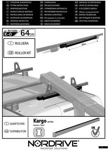 Nordrive Roller Φόρτωσης Σχάρας Αυτοκινήτου Roller για Μπάρες Μαύρες K-0 L64cm 1τμχ 1τμχ