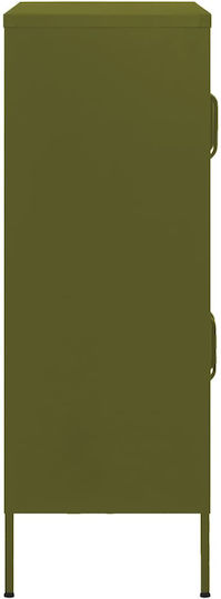 Metal Office Cabinet Olive 80x35x101.5cm