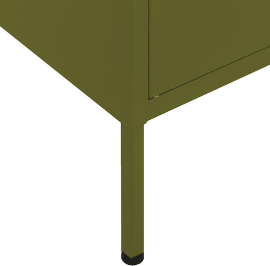 Metal Office Cabinet Olive 80x35x101.5cm