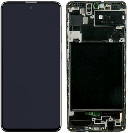 Samsung Οθόνη με Μηχανισμό Αφής και Πλαίσιο για Galaxy A71 (Μαύρο)