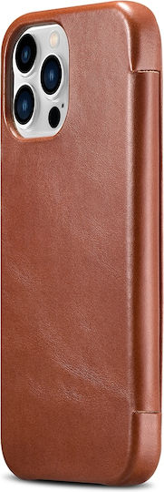 iCarer Metal Clip Vintage Book Δερμάτινο Καφέ (iPhone 13 Pro)