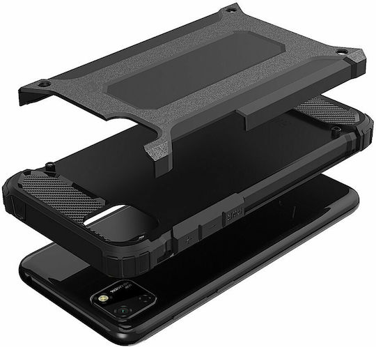 Hurtel Umschlag Rückseite Kunststoff Schwarz (Huawei Y5p)