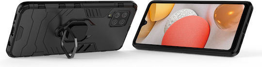 Hurtel Armor Ring Umschlag Rückseite Silikon Schwarz (Galaxy A42)
