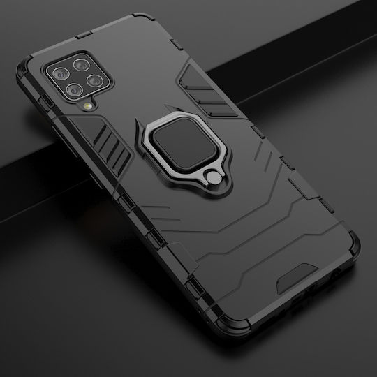 Hurtel Armor Ring Umschlag Rückseite Silikon Schwarz (Galaxy A42)