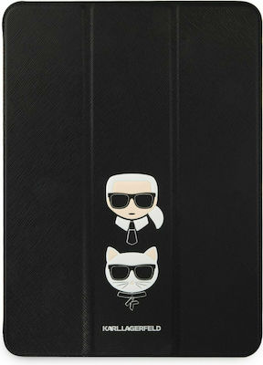 Karl Lagerfeld Saffiano Karl & Choupette Head Flip Cover Σιλικόνης / Δερματίνης Μαύρο (iPad Pro 2021 11" / iPad Pro 2020 11" / iPad Pro 2018 11")