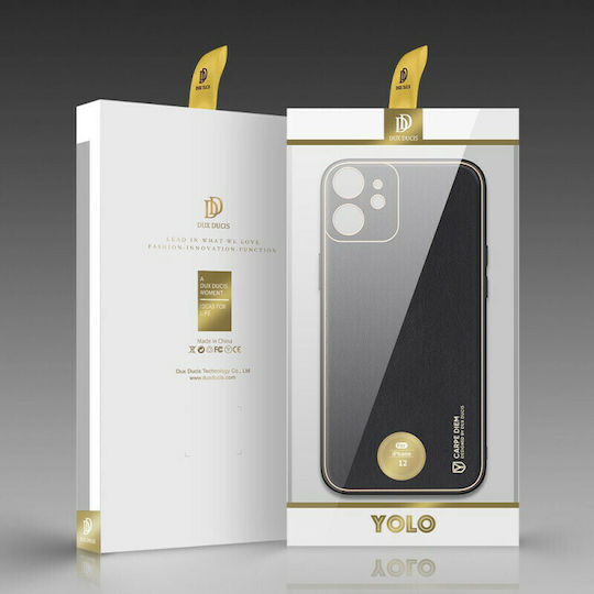 Dux Ducis Yolo Series Back Cover Synthetic Leather Black (iPhone 12 / 12 Pro)